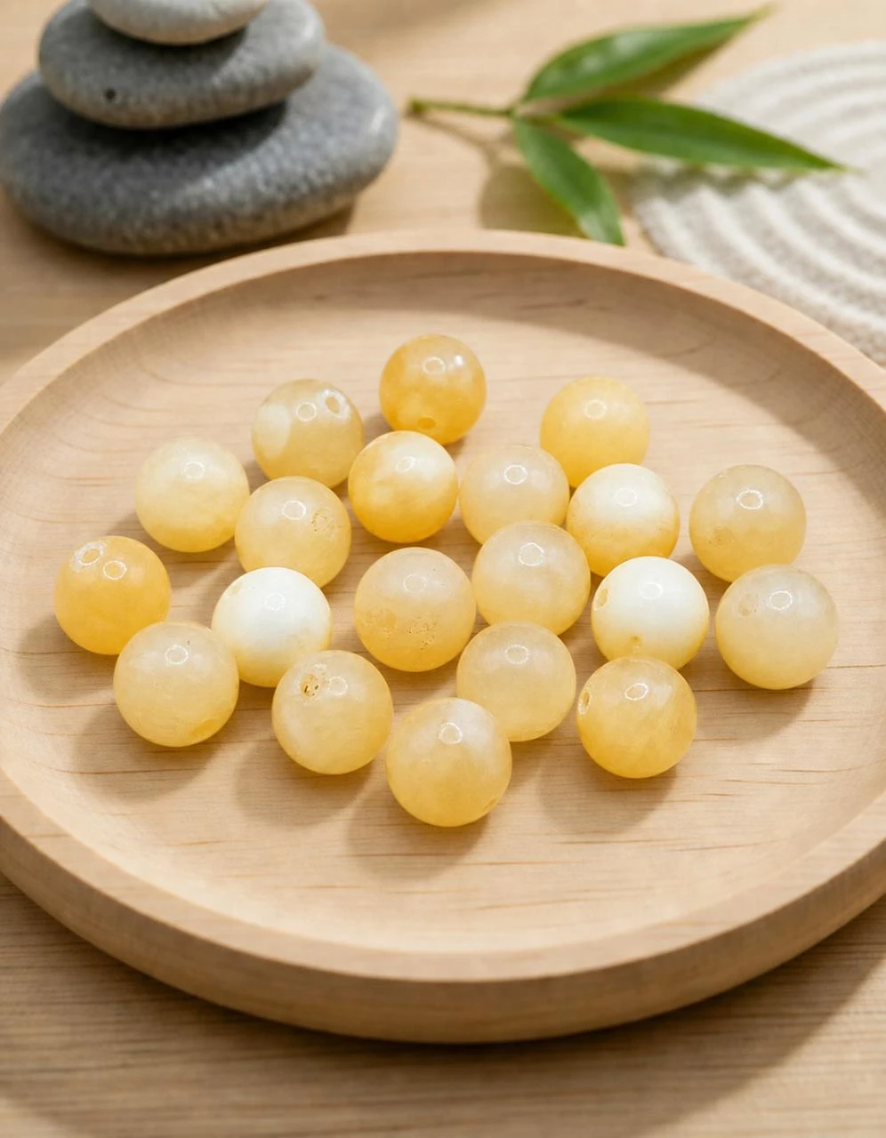 Lot de 20 perles naturelles Calcite jaune (NAT8-39)